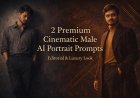 2 Premium Editorial AI Portrait Prompts for Cinematic Male Photos (9:16)
