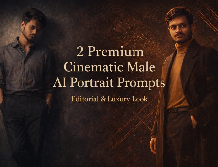 2 Premium Editorial AI Portrait Prompts for Cinematic Male Photos (9:16)